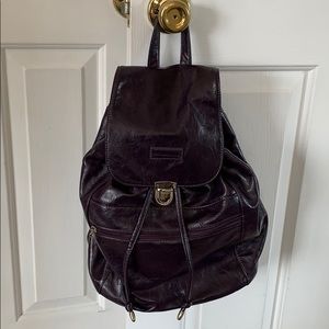 Large vegan leather backpack